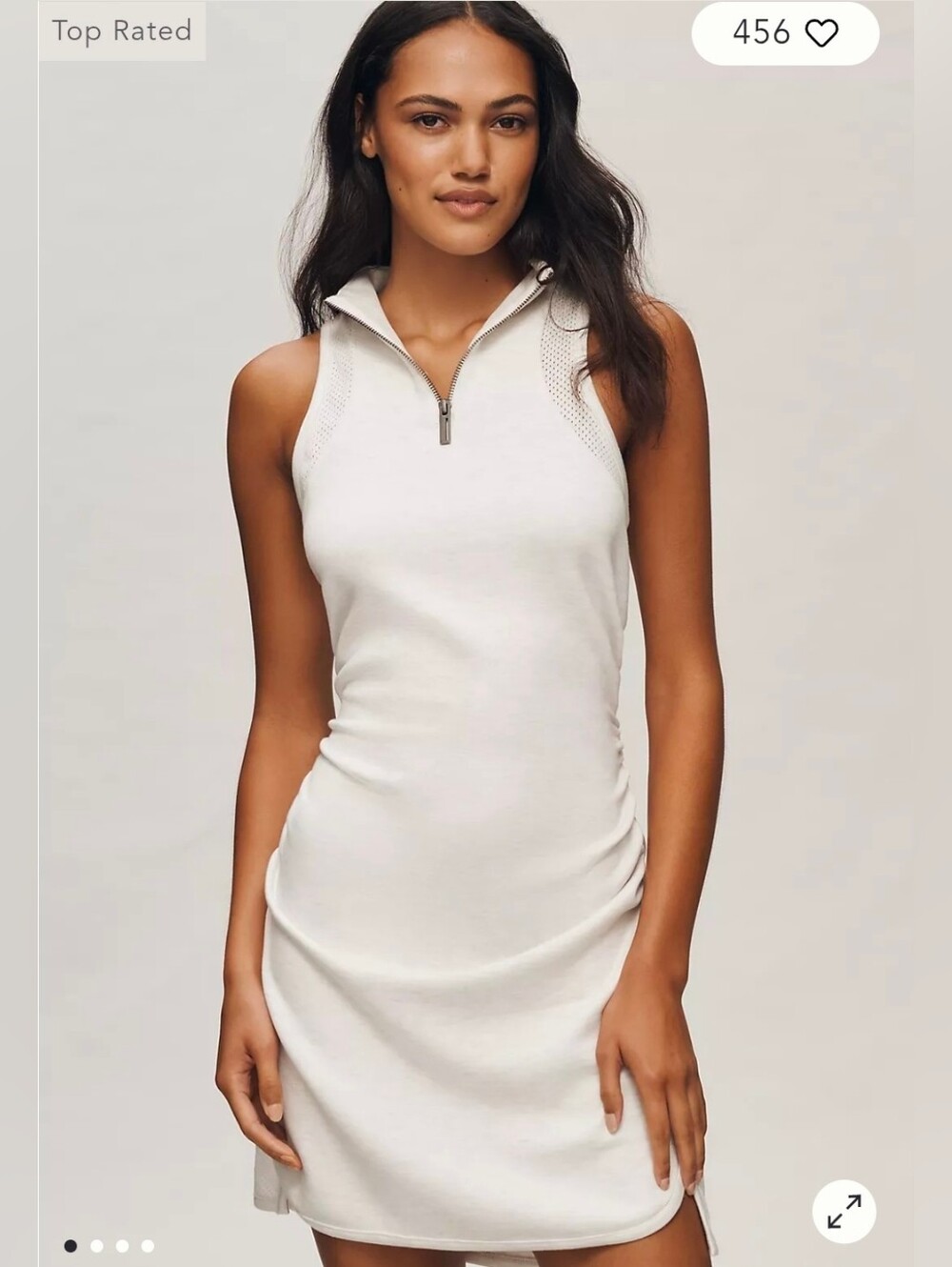 Daily Practice by Anthropologie Quarter Zip Fitted Mini Dress NWT Medium Gray